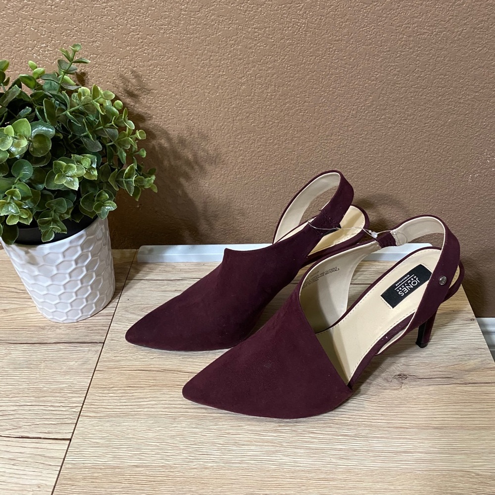 Jones New York Suede Chloe Maroon Heels Size 8.5 - Picture 3 of 10